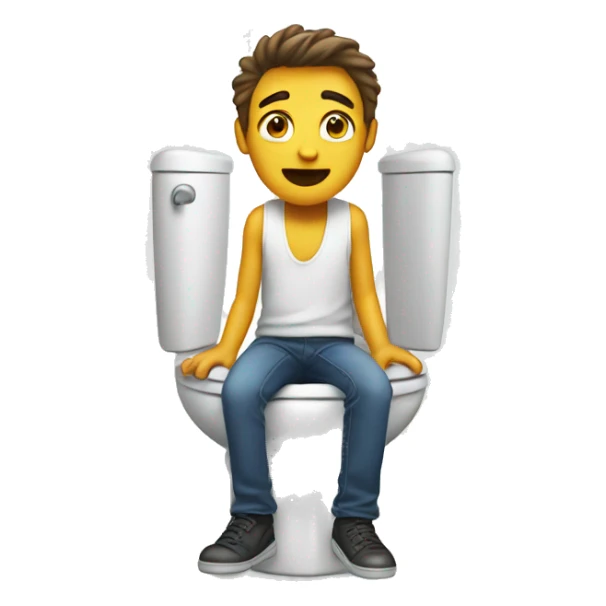 a guy coming out of a toilet sticker