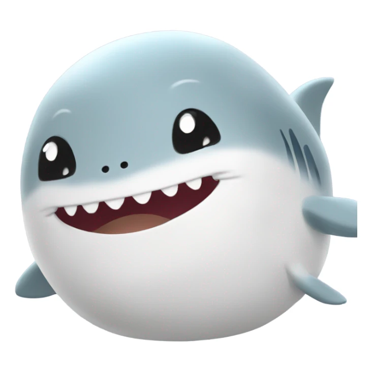 small and cute shark squishmallow, cute smile, gray and spotted sticker