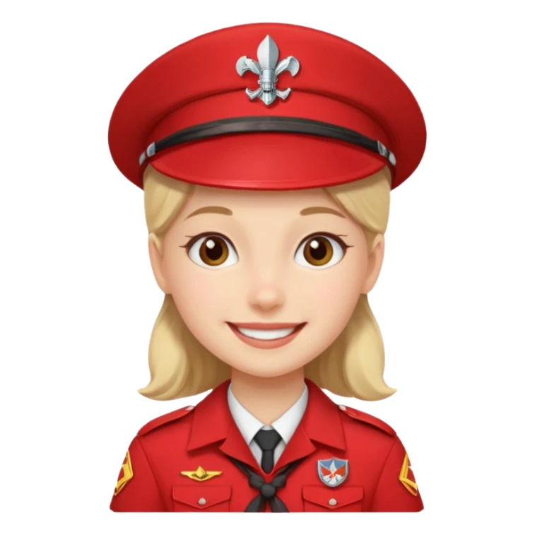 scout girl with red scout uniform sticker