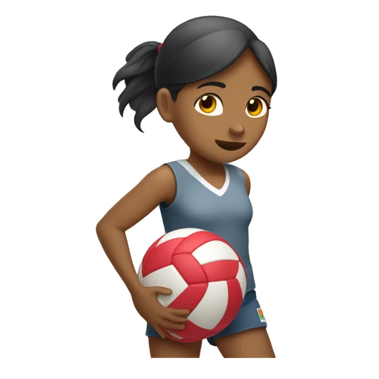 Una niña rematando un balón de voley sticker