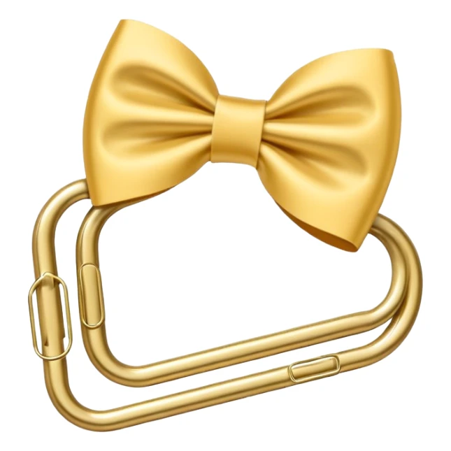 one gold paper clip with a white bow in the middle sticker