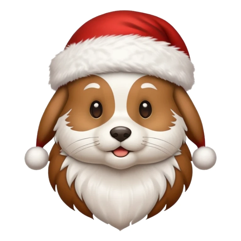 cute animal wearing a santa claus hat sticker