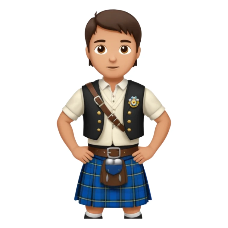  brunette man wearing scottish traditional clothes sticker