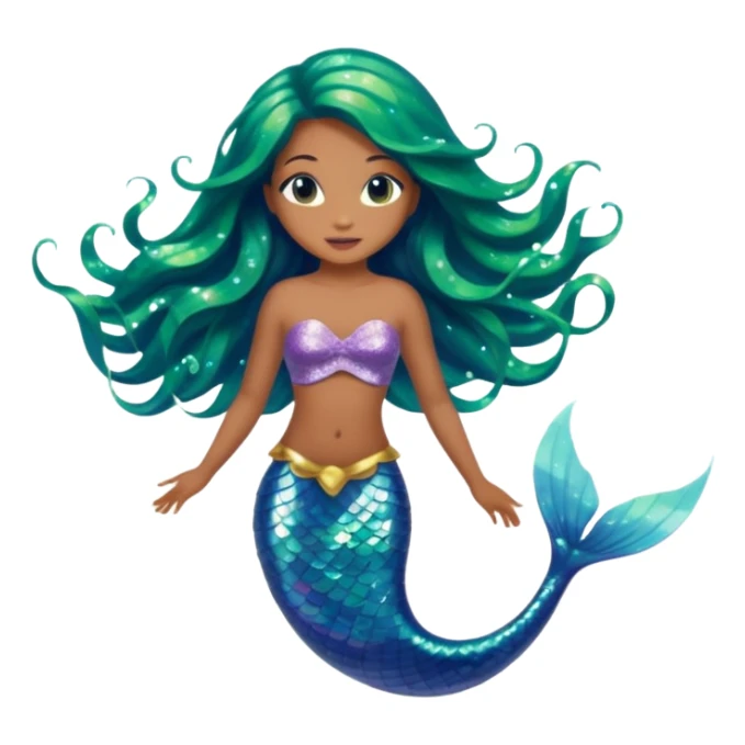 Glitter mermaid sticker