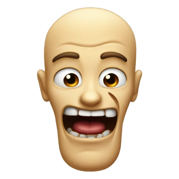 a normal emoji with a scary face his lips stretching far apart without opening his mouth and without showing his teeth sticker