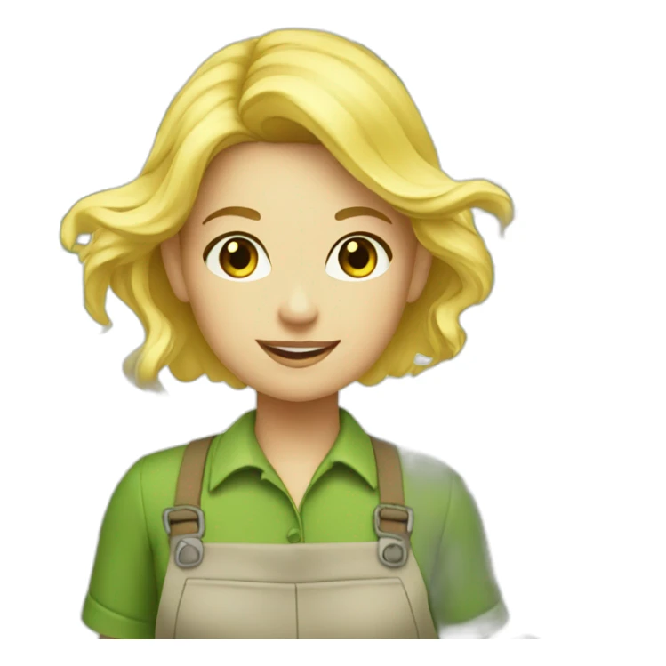 blonde gardener girl pretty sticker