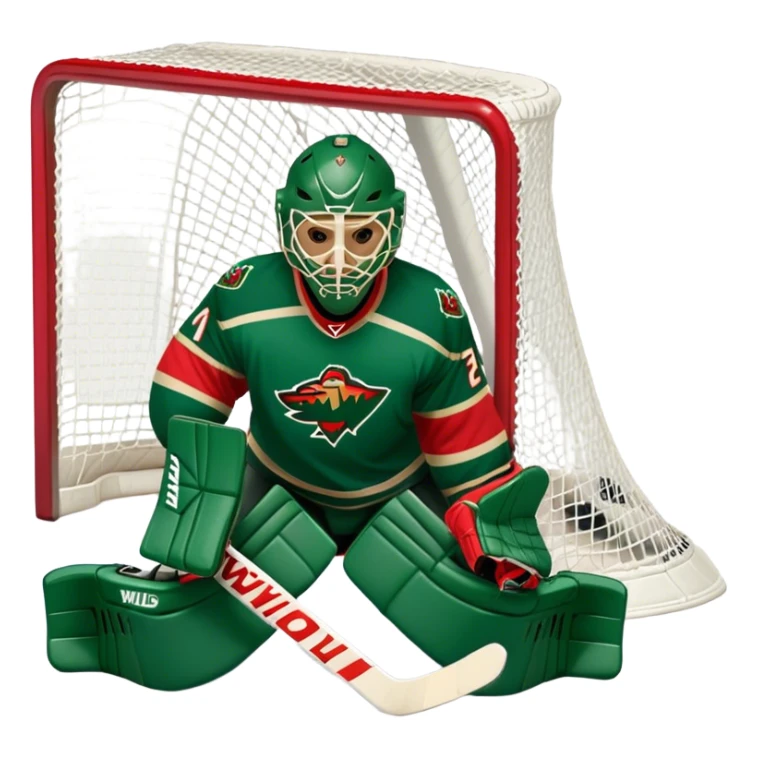 Minnesota wild hockey goalie, full player sticker