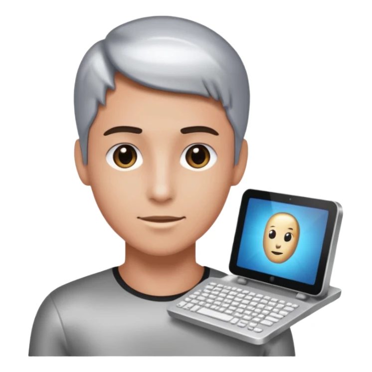 an icon of a person with a small computer chip next to him sticker