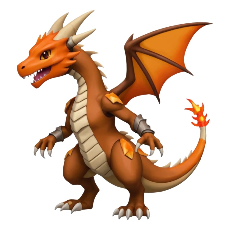 Noivern-Marowak-Charizard-Fakémon-hybrid-creature (full body)  sticker