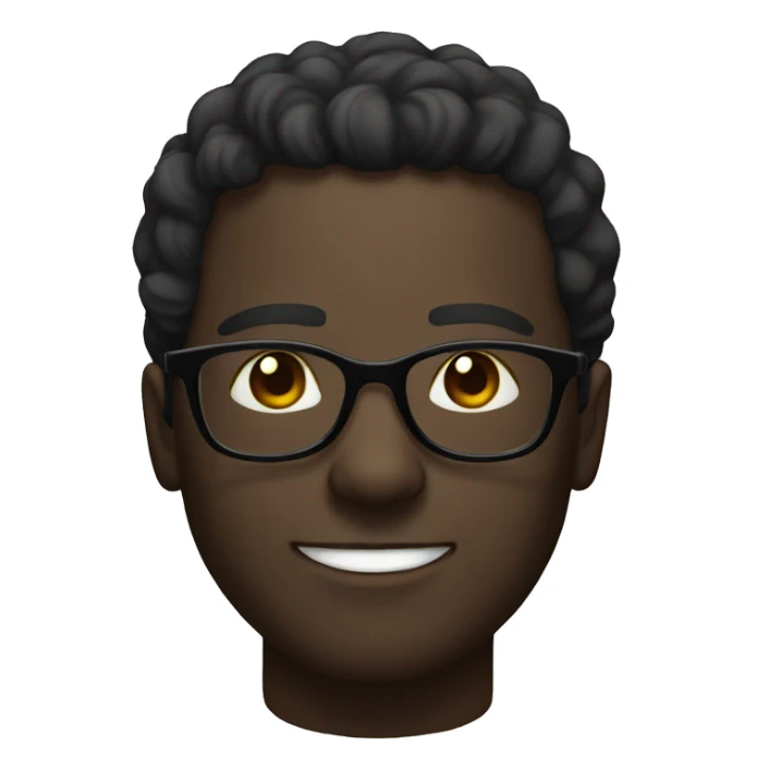 dark-skinned male portrait indoors with glasses sticker