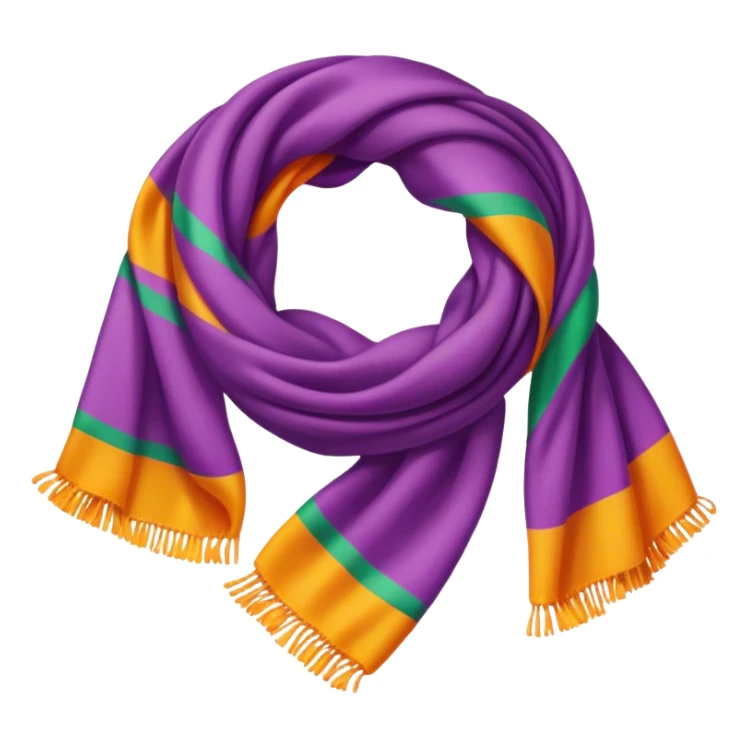 Purple, pink, green, orange and yellow scarf sticker