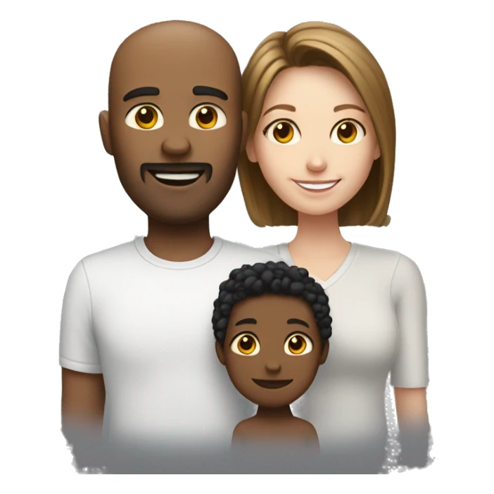 Blended family with white parents, one white daughter, one white son, one black son  sticker