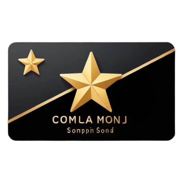 business card with a star symbol sticker