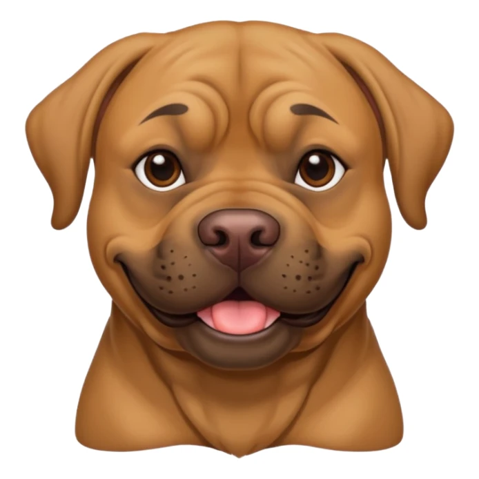 Large light brown bull mastiff with a sweet smile  sticker