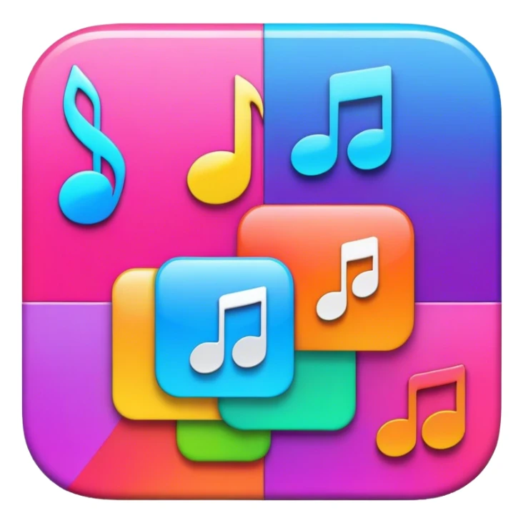 music medley playlist app icon sticker