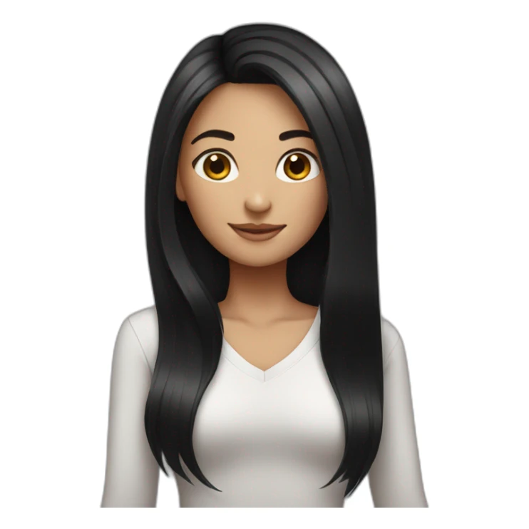 Girl Have a tall hair. Black hair sticker