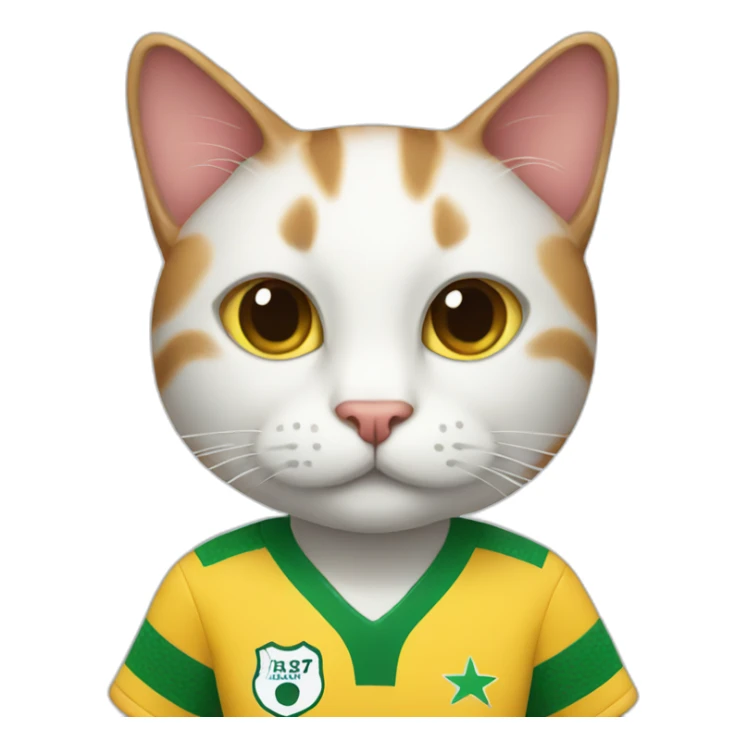 Cat with a soccer suit on sticker