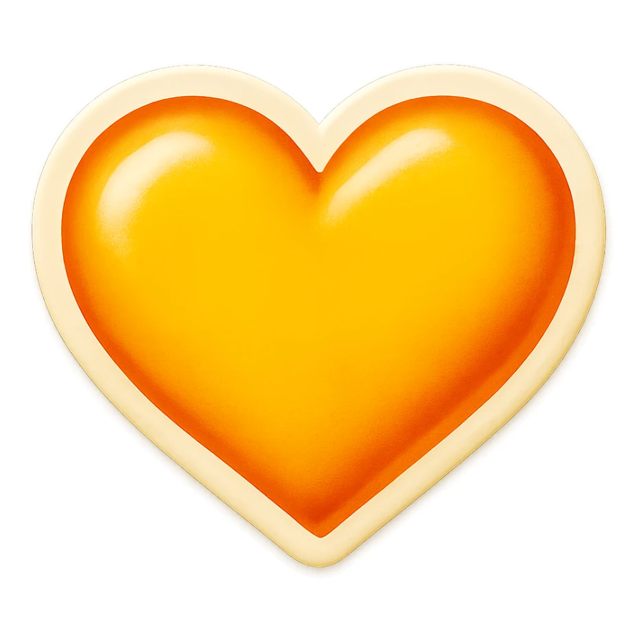 retro sticker style yellow heart, bold and playful sticker