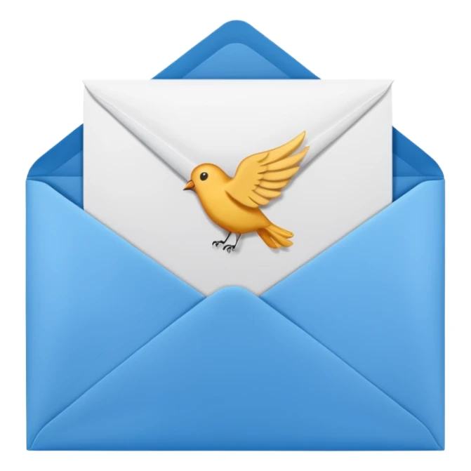 letter flying out of an envelope sticker