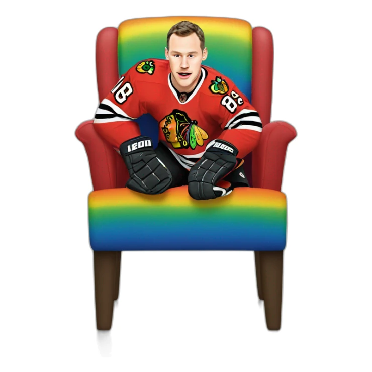 Jonathan Toews as rainbow colored chair sticker