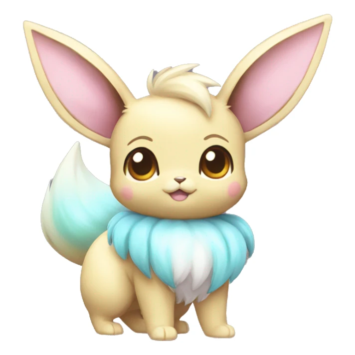 Kawaii Shiny Pastel Eevee Full Body sticker