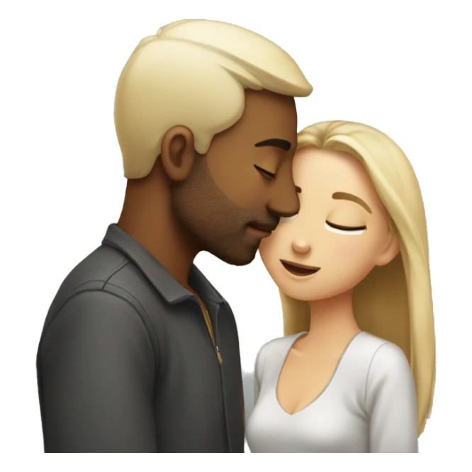 Guy kissing girl on cheek sticker