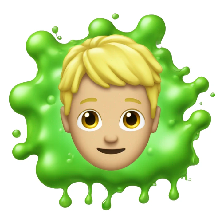 Guy with blonde hair with green slime dripping down his head sticker