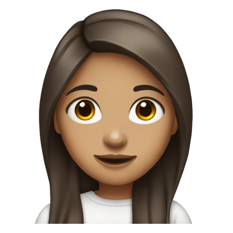 young female artist tan with long dark brown hair sticker