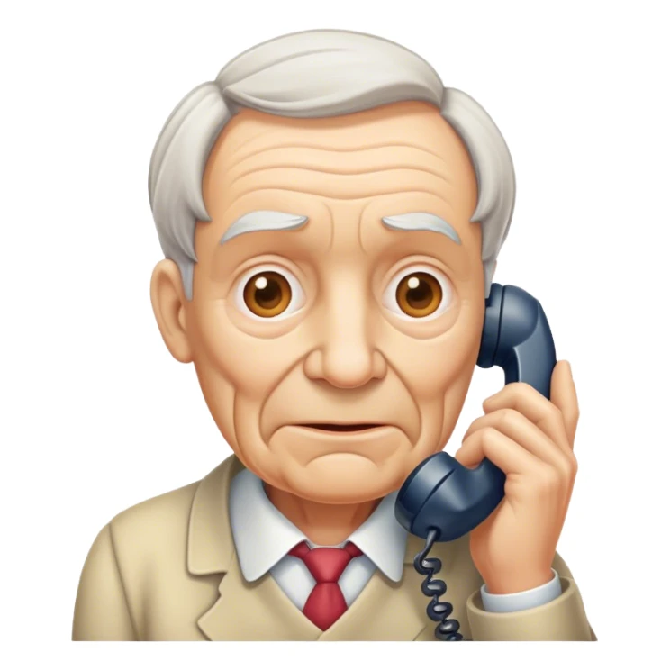 Old white person on a telephone call sticker