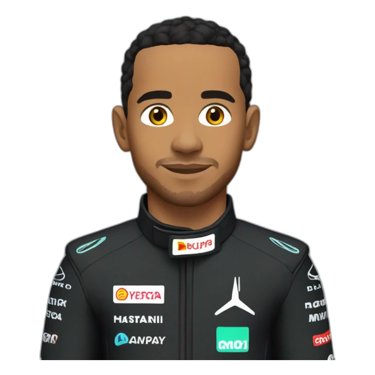 Lewis Hamilton in black race suit sticker