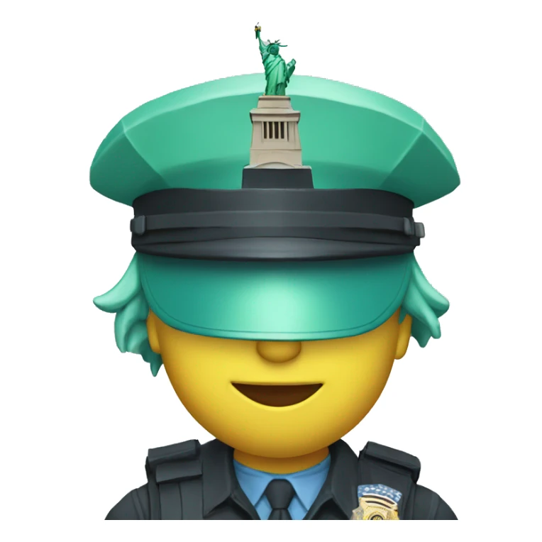the statue of liberty with a police helmet sticker
