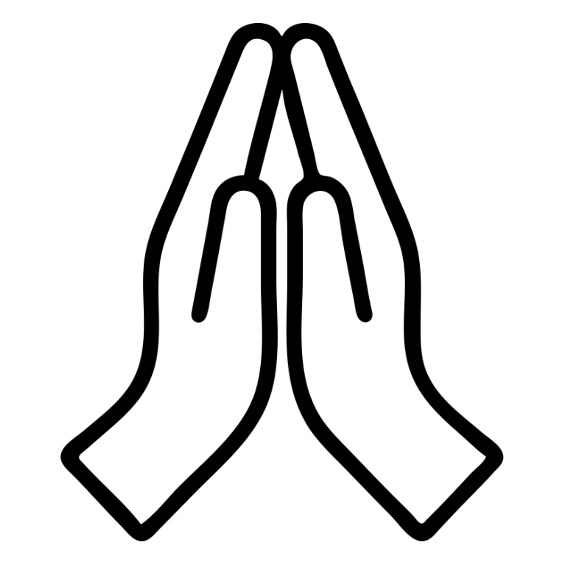 two hands together in a pleading gesture sticker