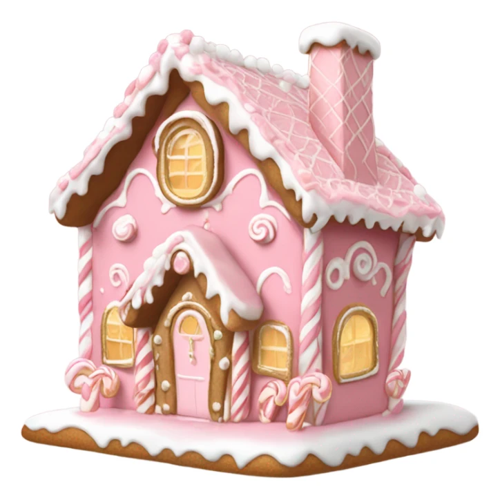 light pink and gold and white gingerbread house sticker