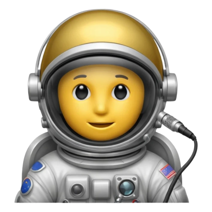 Astronaut helmet with Small microphone boom near the mouth. sticker