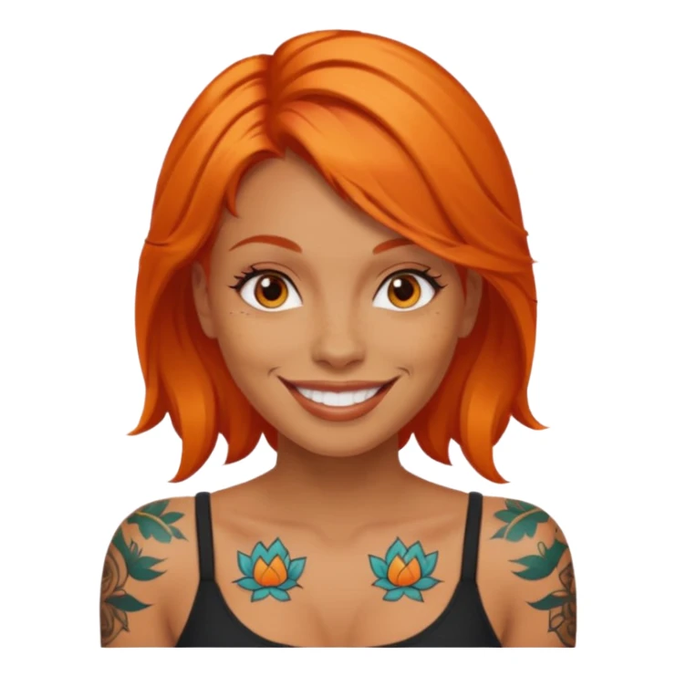 Tattooed woman with orange hair sticker