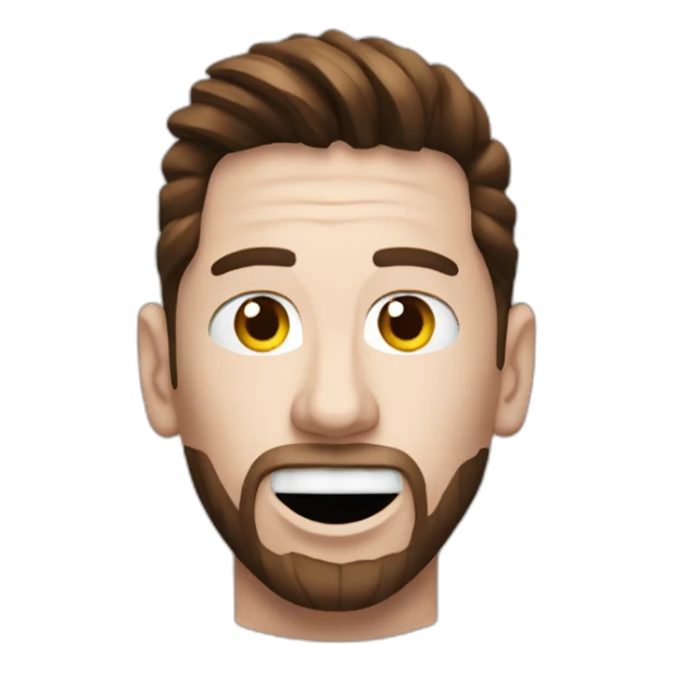 A Messi face whit de world cup in the hands sticker