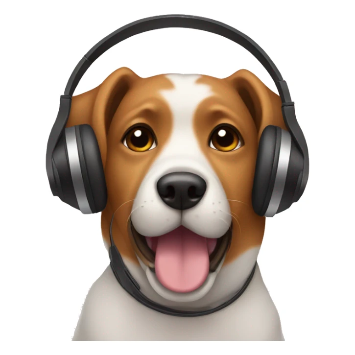 Dog listening to music sticker