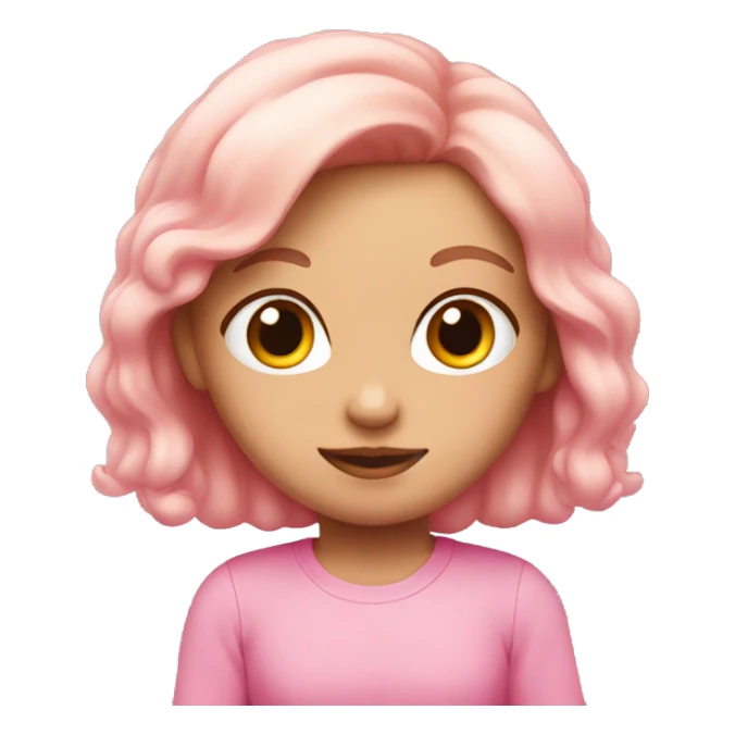 Cute pink emoji for girls  sticker