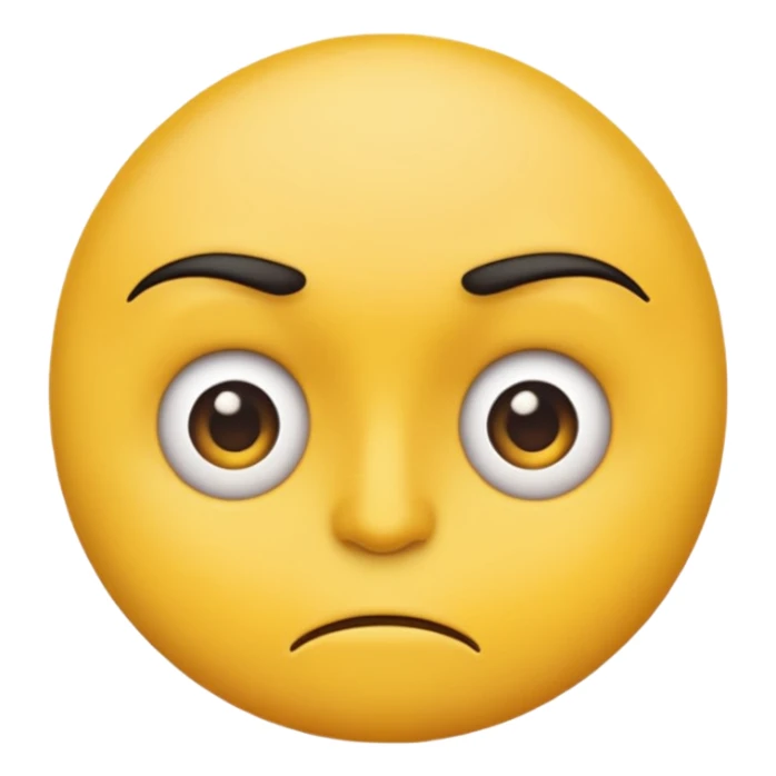 Emoji side-eyeing with a cocked eyebrow and disgusted lips sticker