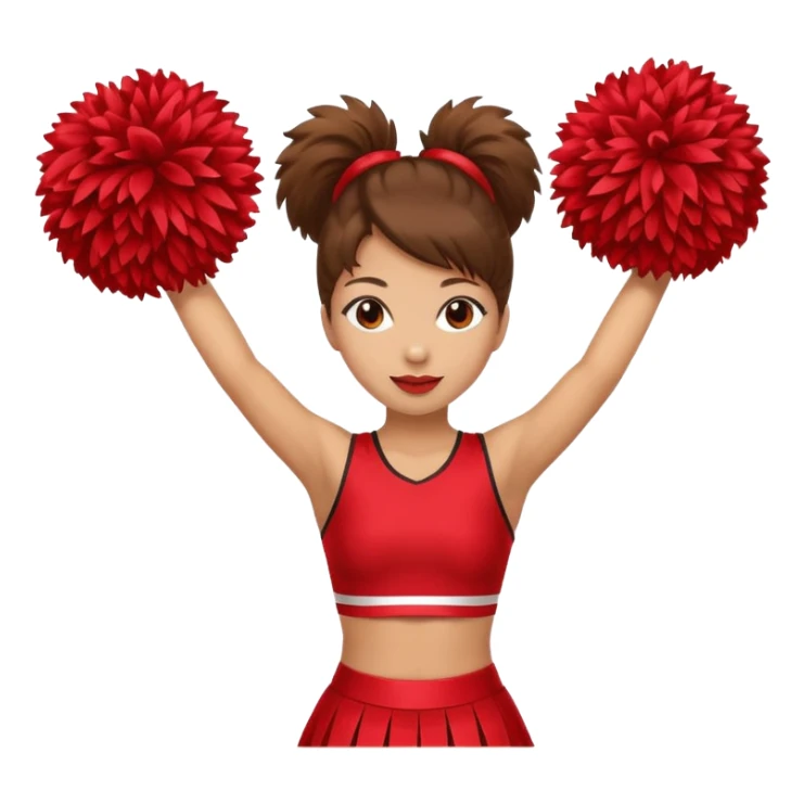 create a tall female cheerleader with pom poms sticker
