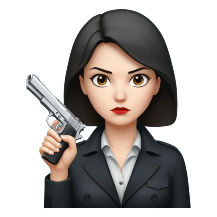 woman hitman with pistol sticker
