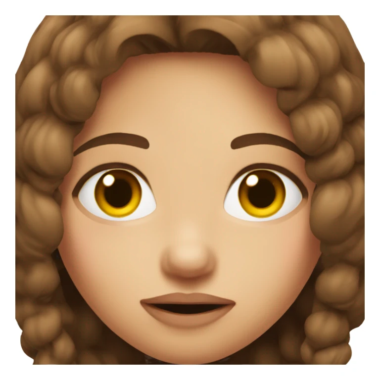 Nasty girl face with brown hair sticker