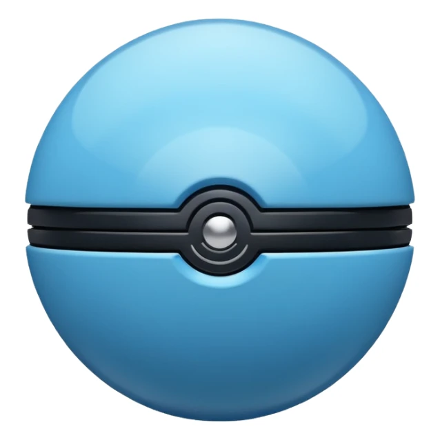 vibrant blue pokeball emoji with a black stripe and highlights sticker