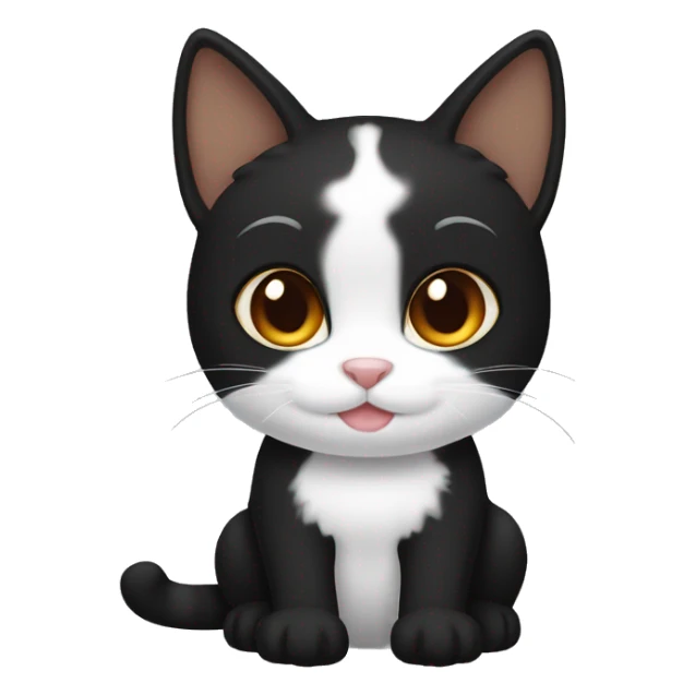 Dark black and Brown tabi cat cat with white sticker