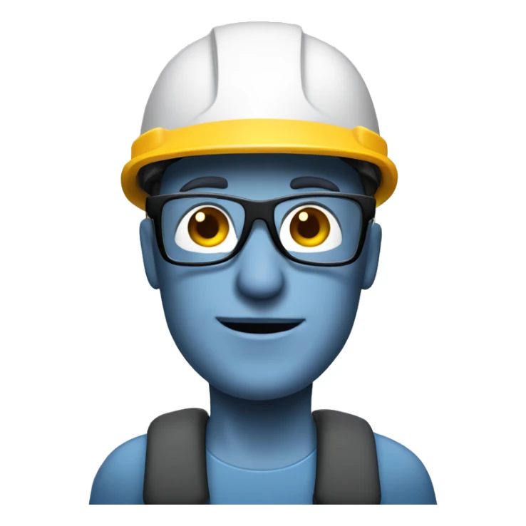 Caucasian man wearing safety helmet, glases and earplugs sticker