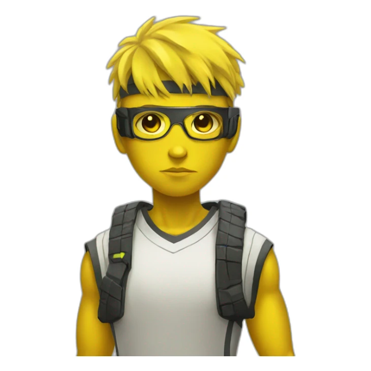 cyberpunk yellow tone dude in tennis uniform sticker