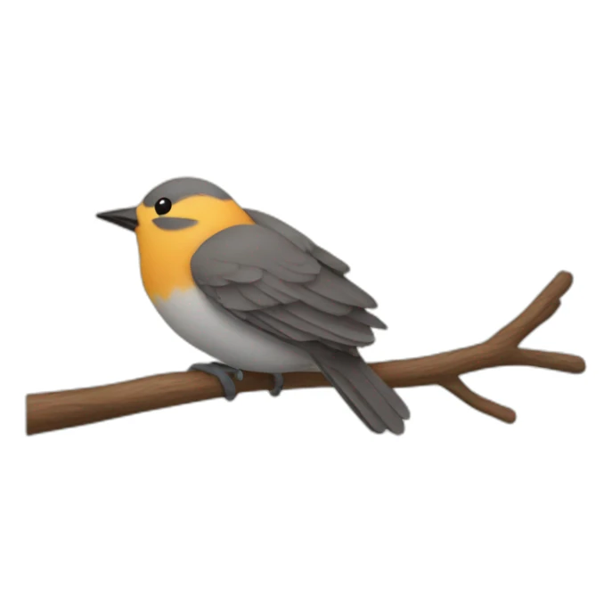 a bird asleep on a branch sticker