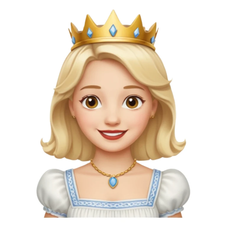 dorothy queen blonde hair, white dress sticker