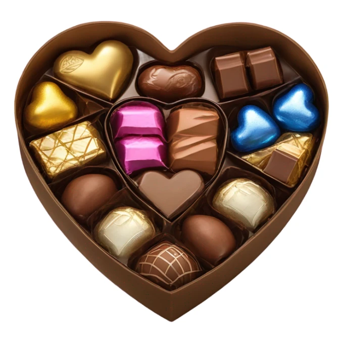 A heart shaped box of chocolates for Valentines Day  sticker