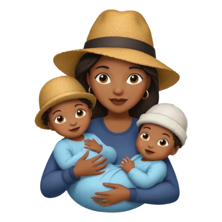 black Mother with Hats with her baby sticker